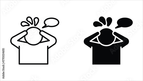 worry icon set. editable icons, can be used in logo, UI and web design, Flat illustration of vector icon on white background.