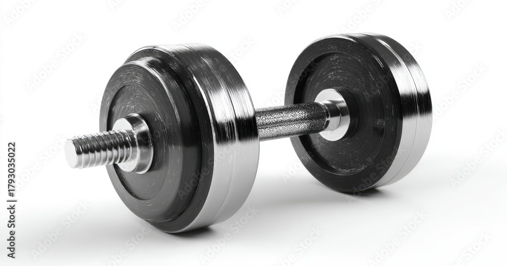 Naklejka premium Heavy metal dumbbell on white background