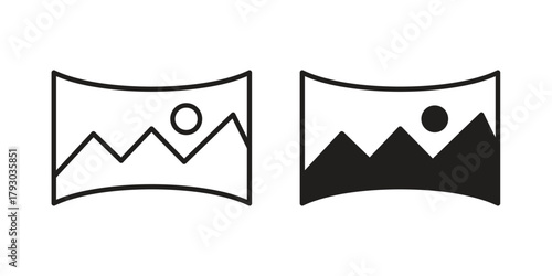Panoramic icon in simple modern vector format. EPS icon pack