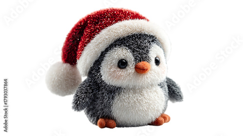 adorable toy bear with santa claus hat
