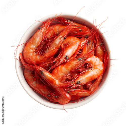  Isolated Shrimps in Bowl Fresh Food Display