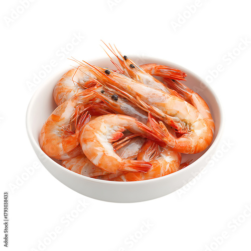  Isolated Shrimps in Bowl Fresh Food Display