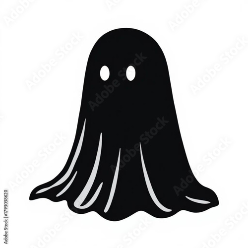 Spooky Silhouette: A minimalist black ghost silhouette. Simple and perfect for Halloween themed materials. 