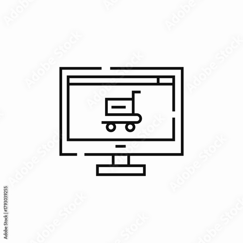 computer online store icon sign vector