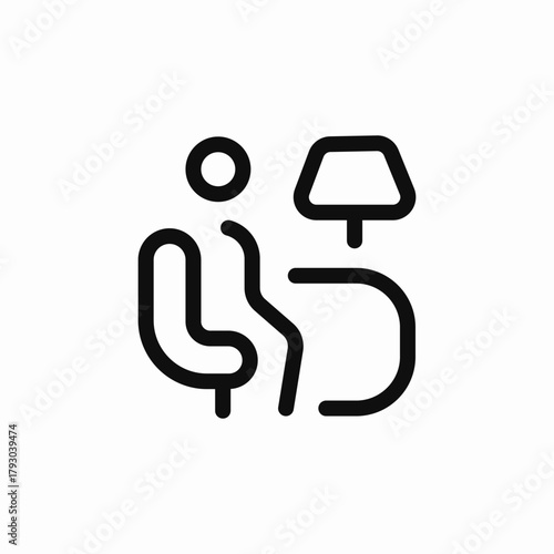 desk table seat icon sign vector