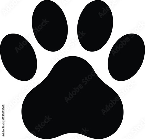 Black Paw Print Vector