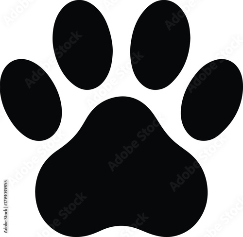 Black Paw Print Vector