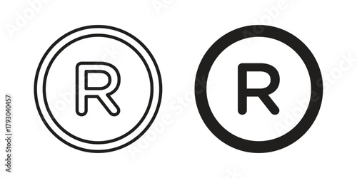 Registered icon in simple modern vector format. EPS icon pack