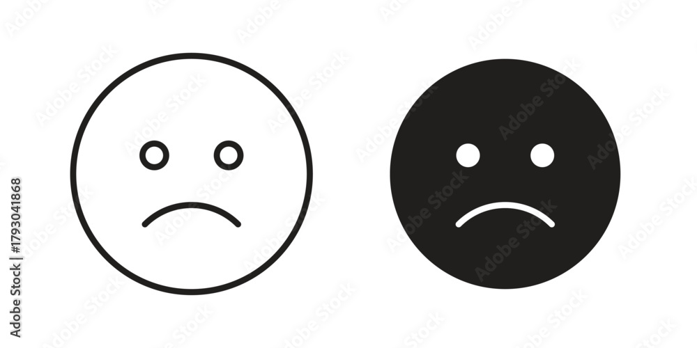 Fototapeta premium Sad icon in simple modern vector format. EPS icon pack