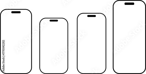 New Iphone 17 series mockup front view isolated on transparent background