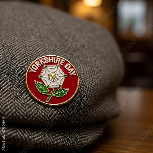 Yorkshire Day Pin on Tweed Cap - A Celebration of Heritage.