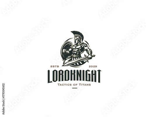Knight medieval spartan warriors mascot logo template 