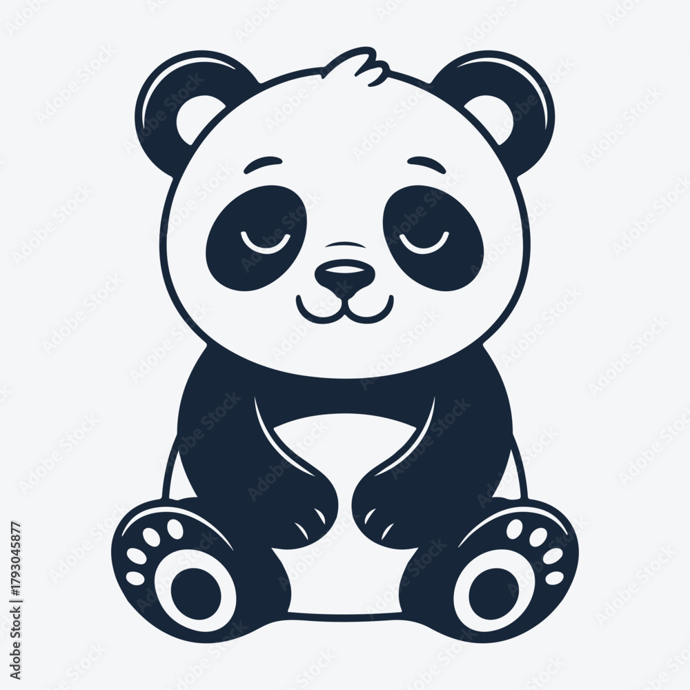 Obraz premium Cute Sitting Panda Illustration Design