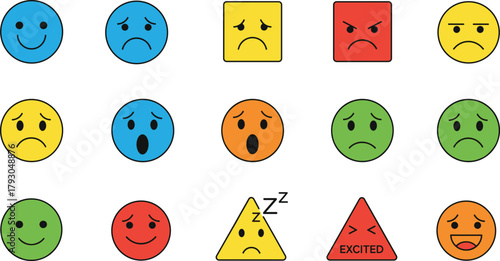 Emotion faces, emoji chart, feeling symbols, classroom emotions, colorful expressions, mood icons, kids learning, psychology tools