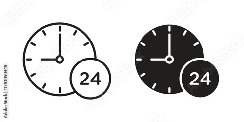 Time twenty four icon in simple modern vector format. EPS icon pack