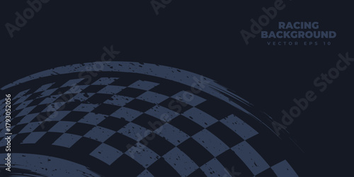 Tableau sur toile Racing background, sports race banner with dynamic grunge checkered shape ideal