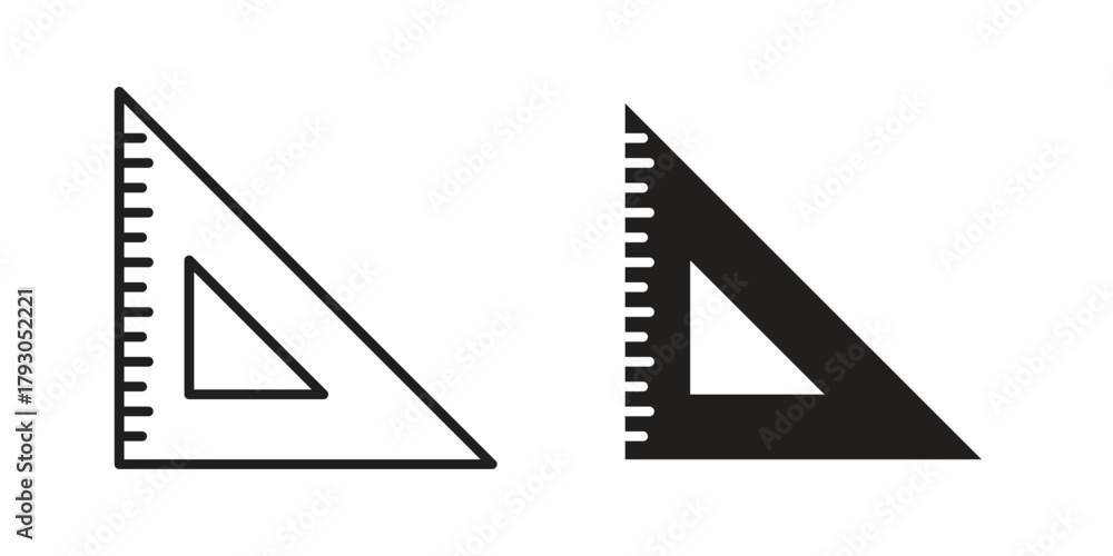 Fototapeta premium Triangle ruler icon in simple modern vector format. EPS icon pack