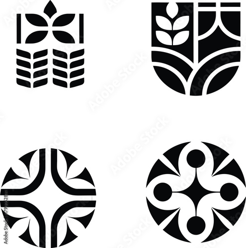 set of black and white icons