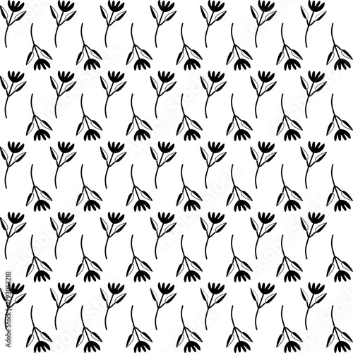 seamless floral pattern with flowers element decoration leaf plant vector illustration