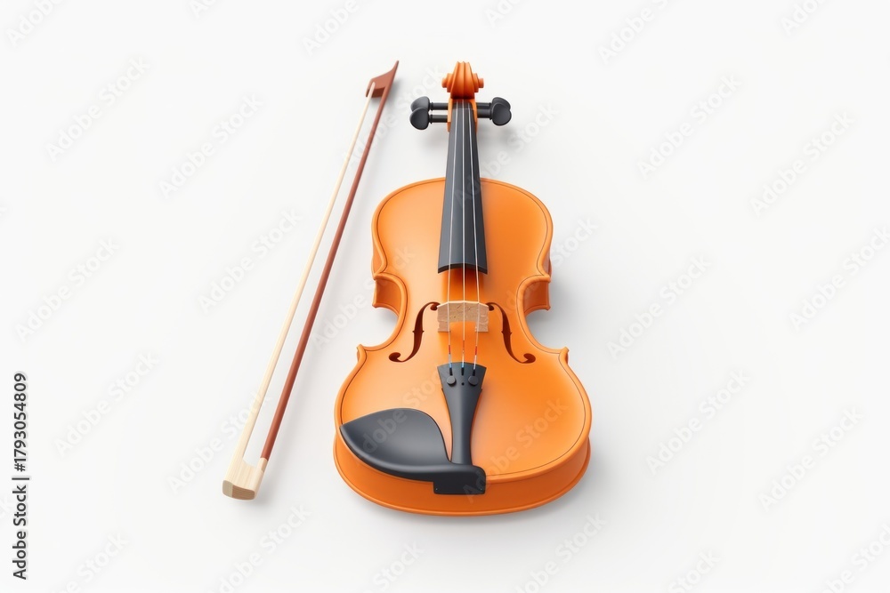 Fototapeta premium Violin white background performance orchestra.