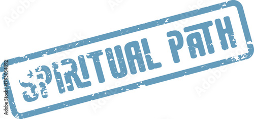 Spiritual Path Rubber Stamp Mark with Distressed Grunge Texture Symbolizing Life Journey