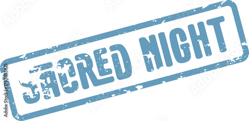 Authentic Sacred Night distressed blue stamp marking a significant religious spiritual observance