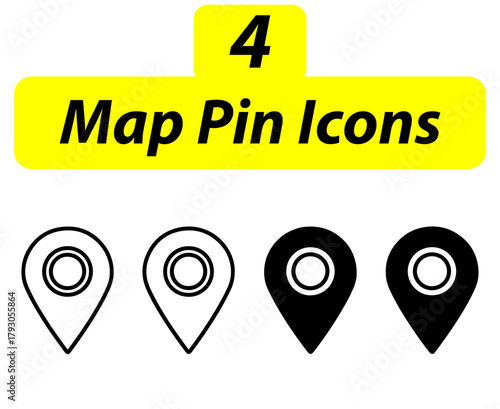 Minimalist map pointer with taxi sign
