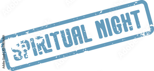 Spiritual Night Rubber Stamp Impression with Distressed Grunge Texture for Themed Events