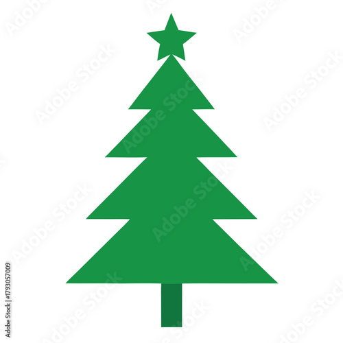 Simple green christmas tree with star decoration