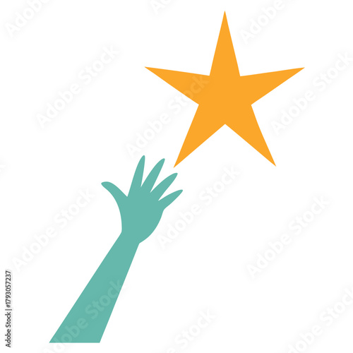 Hand reaching for a star