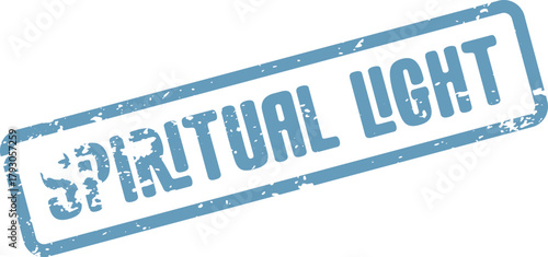 Authentic Spiritual Light distressed blue stamp marking divine illumination and inner wisdom
