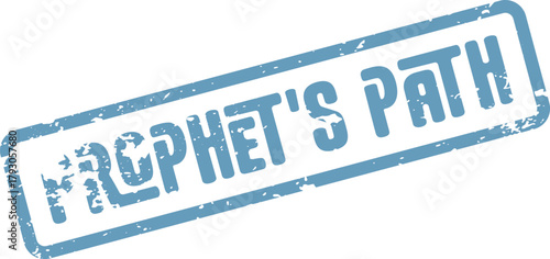 Prophets Path spiritual blue ink stamp guiding believers on a journey of divine truth