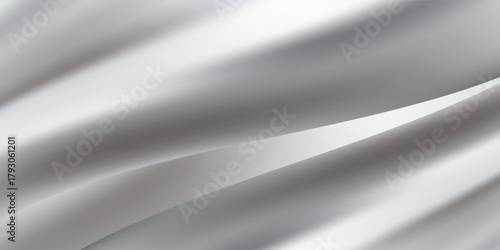 3d chrome liquid wavy texture, silver silk fabric background or smooth metal foil. Modern Trendy design in Vector Illustration