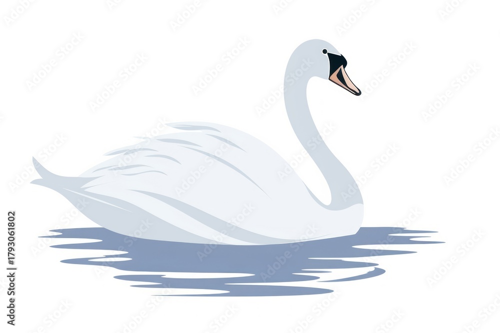 Fototapeta premium Swan cartoon animal white.