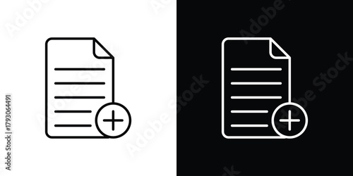 Add document icon outline and linear vector. outline icon and illustration
