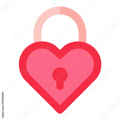 Heart shaped padlock icon representing love and security