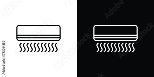 Air conditioner icon outline and linear vector. outline icon and illustration