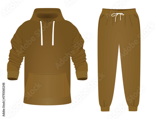 Hoodie and tracksuit bottom. vector	