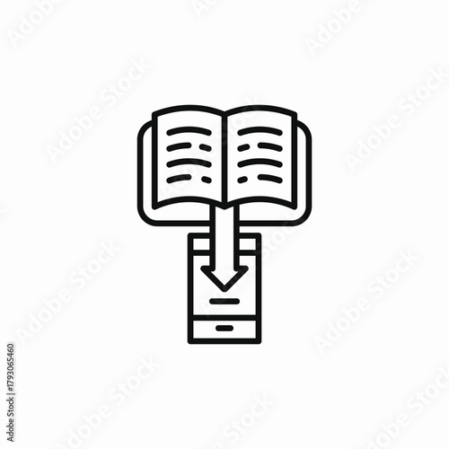 download e book to phone icon sign vector