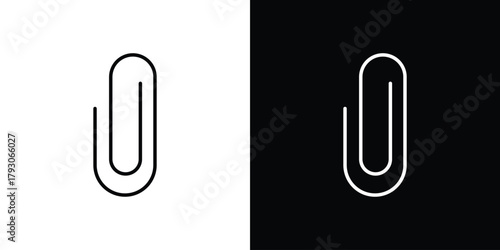 Attachment clip icon outline and linear vector. outline icon and illustration