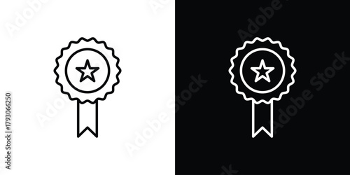 Badge icon outline and linear vector. outline icon and illustration
