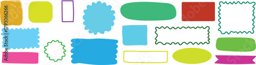 set of different types of different shapes in white background