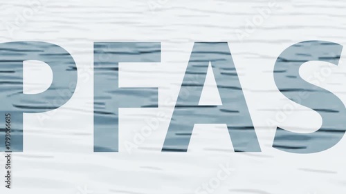 pfas sign on water background	