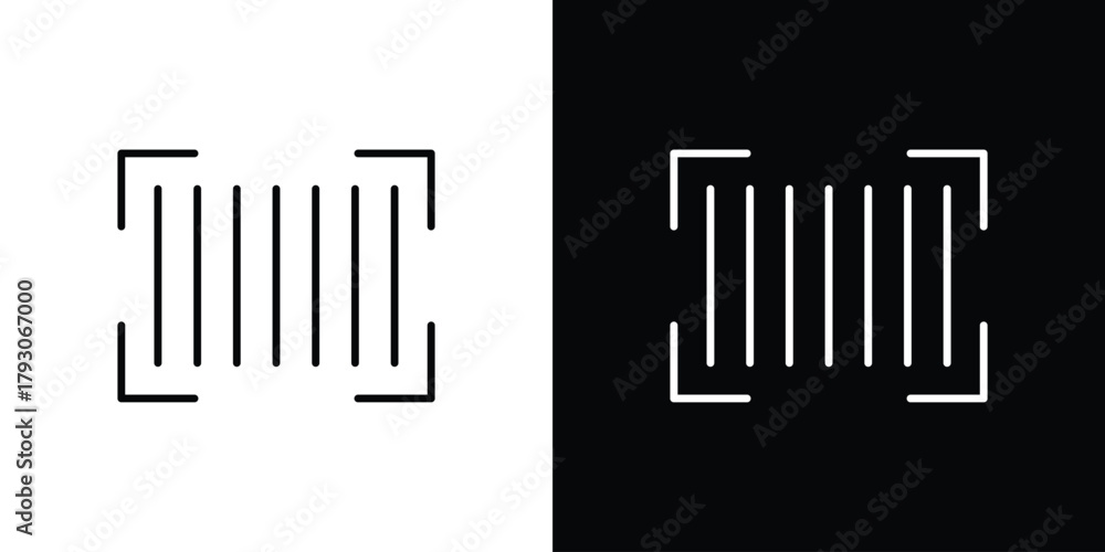 Obraz premium Barcode read icon outline and linear vector. outline icon and illustration