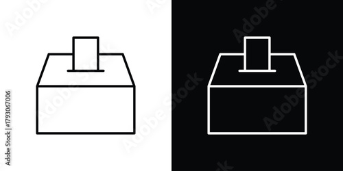 Ballot icon outline and linear vector. outline icon and illustration