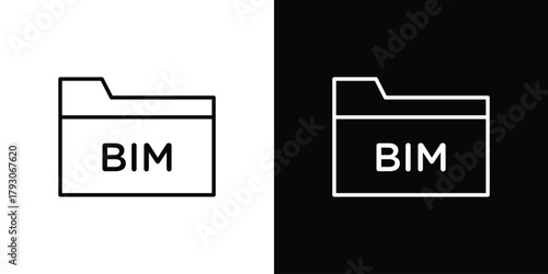 Bim icon outline and linear vector. outline icon and illustration