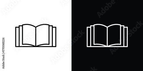 Book open icon outline and linear vector. outline icon and illustration