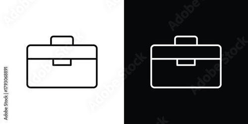 Briefcase icon outline and linear vector. outline icon and illustration