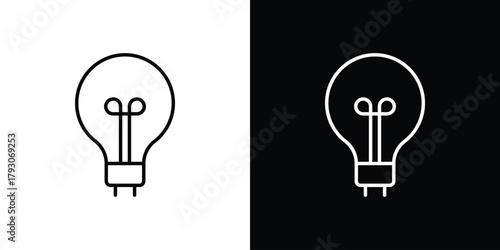 Bulb icon outline and linear vector. outline icon and illustration