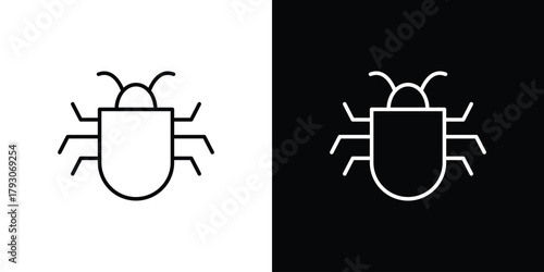 Bug icon outline and linear vector. outline icon and illustration